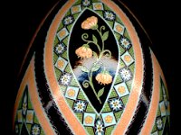 Peach Posy Ukrianian Easter Egg Pysanky By So Jeo : pysanky pysanka ukrainian easter egg batik art sojeo florals flowers birds stars trees vines blooms buds bluebird owl art sojeo so jeo eggshell egg shell blown decoration ivy garden rainbow rosie posy nightshad victorian trees etched brown chicken eggs turkey